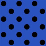 Polka Dots - Black on Cerulean Blue