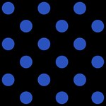Polka Dots - Cerulean Blue on Black