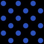 Polka Dots - Cerulean Blue on Black