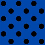 Polka Dots - Black on Cobalt Blue