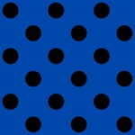 Polka Dots - Black on Cobalt Blue