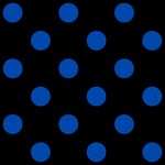 Polka Dots - Cobalt Blue on Black