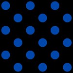 Polka Dots - Cobalt Blue on Black