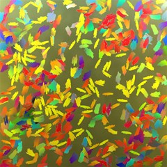 colorful brush strokes painting on green background