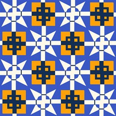 shapes on blue background