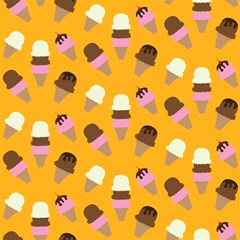 ice cream on an orange background pattern