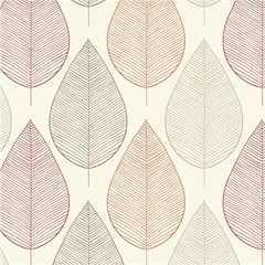72 vintage leaves contour seamless pattern