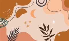 abstract art boho star moon