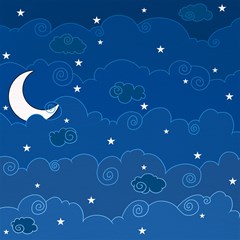 sky night moon clouds crescent