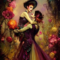fantasy floral couple dancing