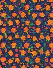 mid century retro floral 1970s 1960s pattern 61