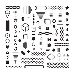 pattern hipster abstract form geometric line variety shapes polkadots fashion style seamless