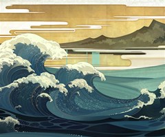sea asia waves japanese art the great wave off kanagawa