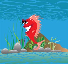 red happy fish