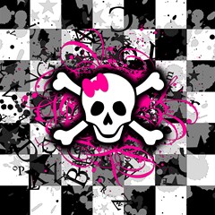 splatter girly skull