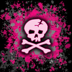 pink skull star splatter