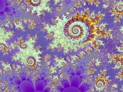 sea shell spiral abstract violet cyan stars