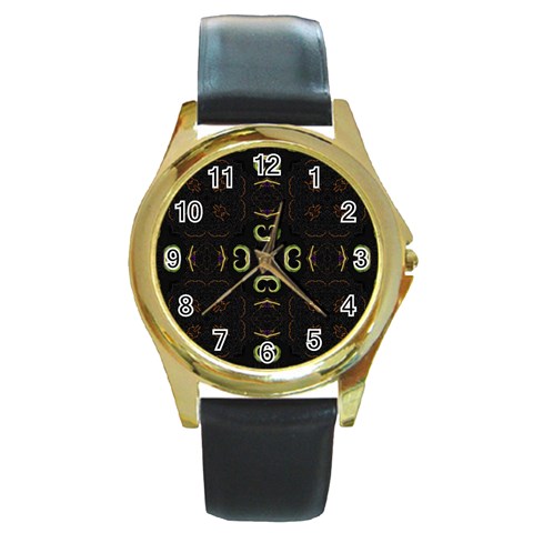 Cloise Round Gold Metal Watch from ArtsNow.com Front