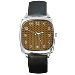 Basket Weave Square Metal Watch