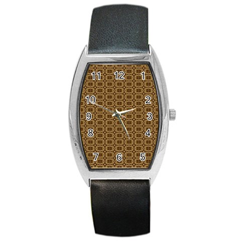 Basket Weave Barrel Style Metal Watch from ArtsNow.com Front