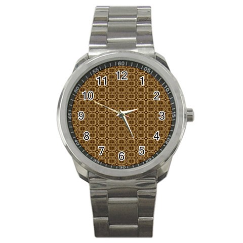 Basket Weave Sport Metal Watch from ArtsNow.com Front