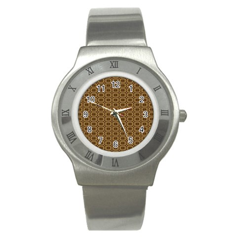 Basket Weave Stainless Steel Watch from ArtsNow.com Front