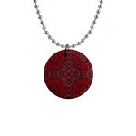 Red Mystic 1  Button Necklace