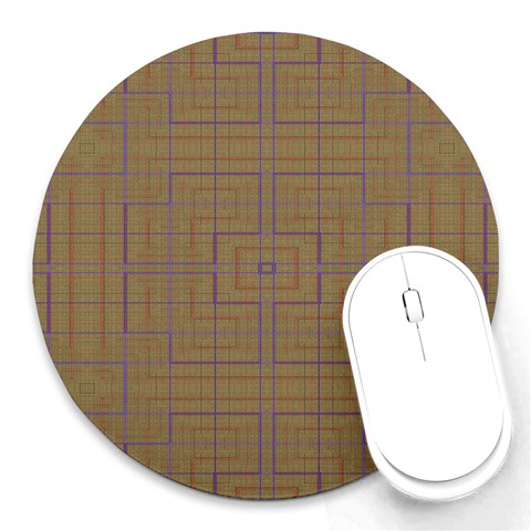 Driver s Plaid Round Mousepad from ArtsNow.com Front
