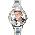 Justin Bieber 2012 Bbma 07 Round Italian Charm Watch