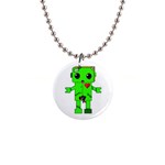 Zombie Robot 1  Button Necklace