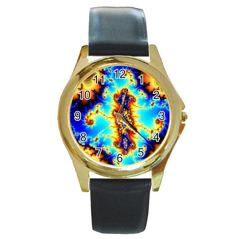Mand0202 Round Gold Metal Watch from ArtsNow.com Front