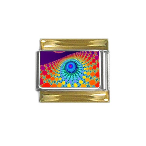 Mand0114 Gold Trim Italian Charm (9mm) from ArtsNow.com Front
