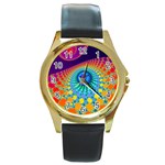 Mand0114 Round Gold Metal Watch