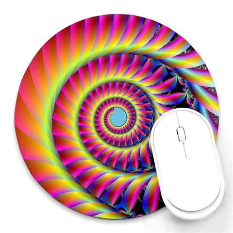 Fractal34 Round Mousepad from ArtsNow.com Front