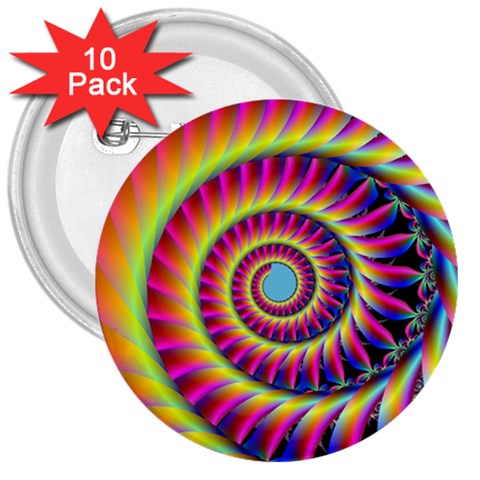 Fractal34 3  Button (10 pack) from ArtsNow.com Front