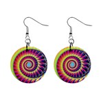 Fractal34 1  Button Earrings