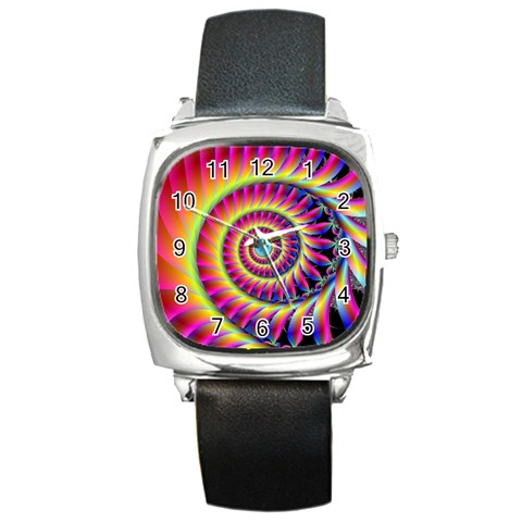 Fractal34 Square Metal Watch from ArtsNow.com Front