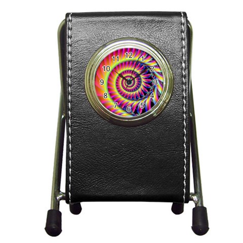Fractal34 Pen Holder Desk Clock from ArtsNow.com Front