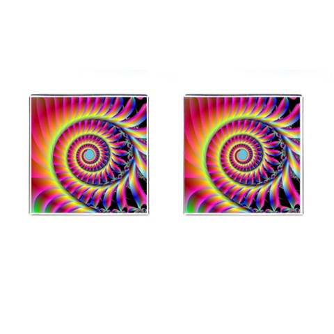 Fractal34 Cufflinks (Square) from ArtsNow.com Front(Pair)