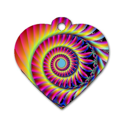 Fractal34 Dog Tag Heart (One Side) from ArtsNow.com Front