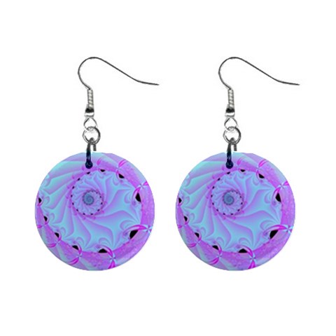 Fractal34 1  Button Earrings from ArtsNow.com Front