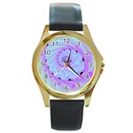 Fractal34 Round Gold Metal Watch