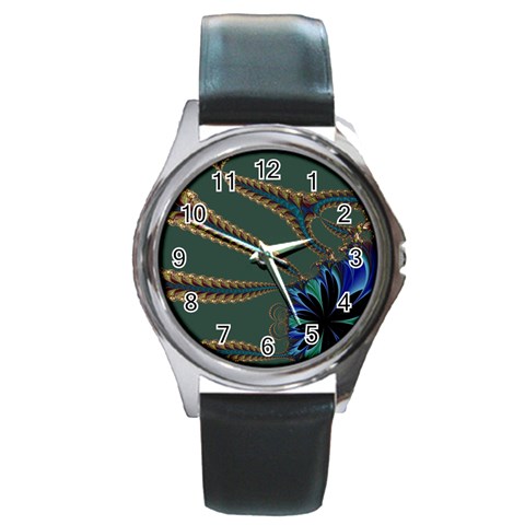 Fractal34 Round Metal Watch from ArtsNow.com Front