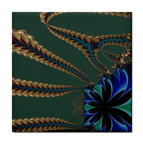 Fractal34 Tile Coaster from ArtsNow.com Front