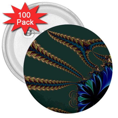 Fractal34 3  Button (100 pack) from ArtsNow.com Front