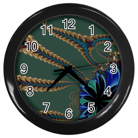Fractal34 Wall Clock (Black) from ArtsNow.com Front