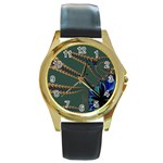 Fractal34 Round Gold Metal Watch