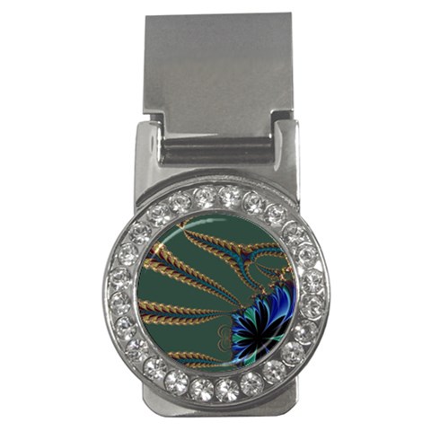 Fractal34 Money Clip (CZ) from ArtsNow.com Front