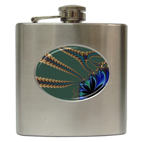 Fractal34 Hip Flask (6 oz) from ArtsNow.com Front