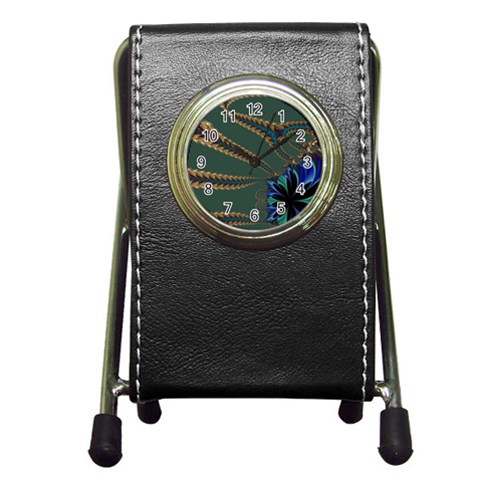 Fractal34 Pen Holder Desk Clock from ArtsNow.com Front